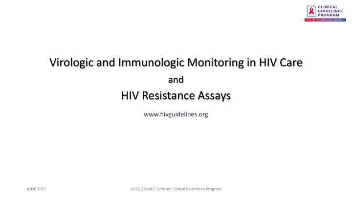 virologic and immunologic monitoring in hiv care