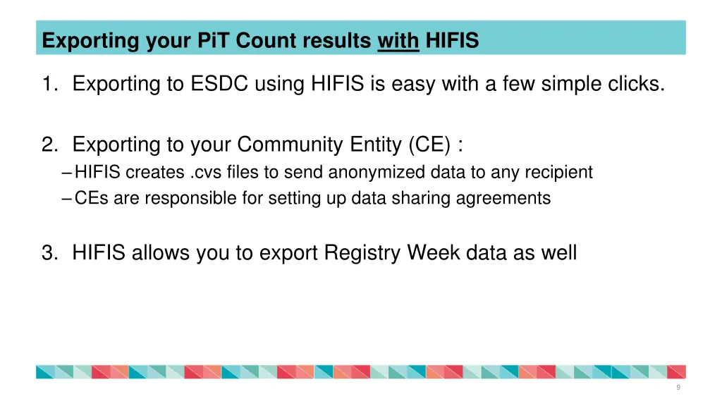 exporting your pit count results with hifis