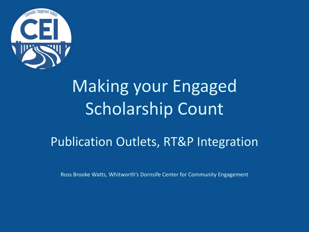 making your engaged scholarship count