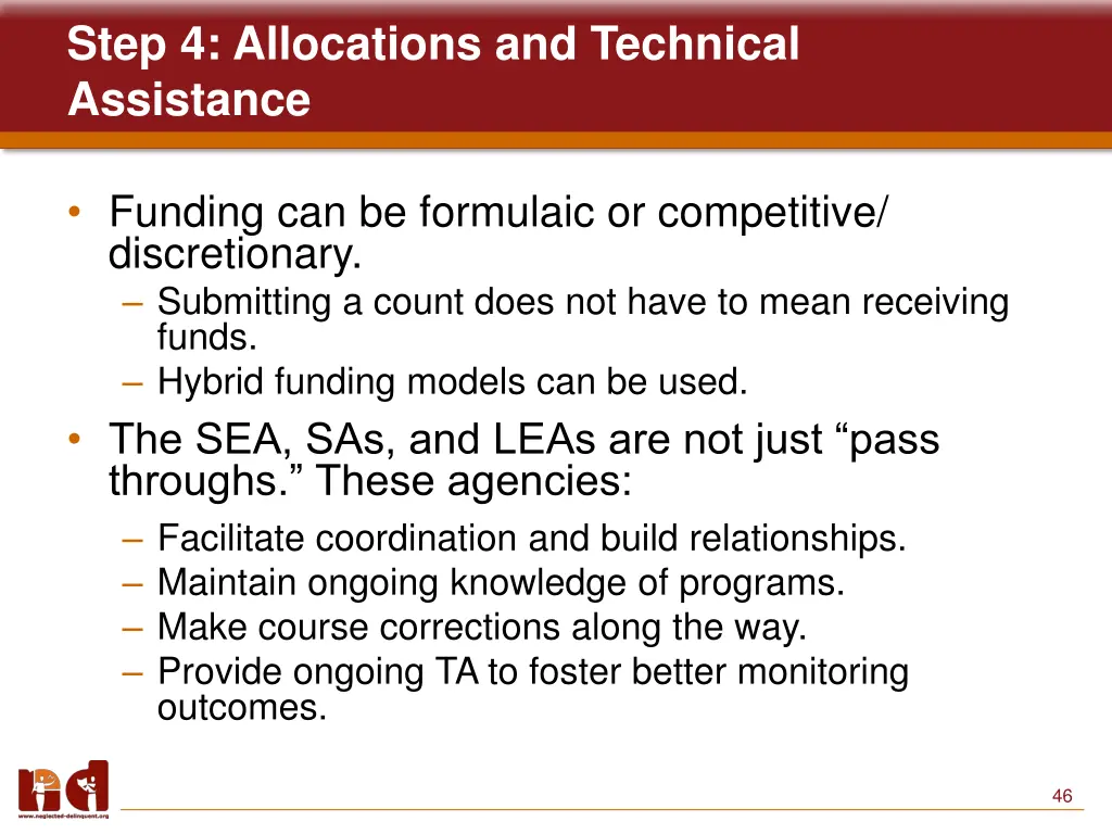 step 4 allocations and technical assistance