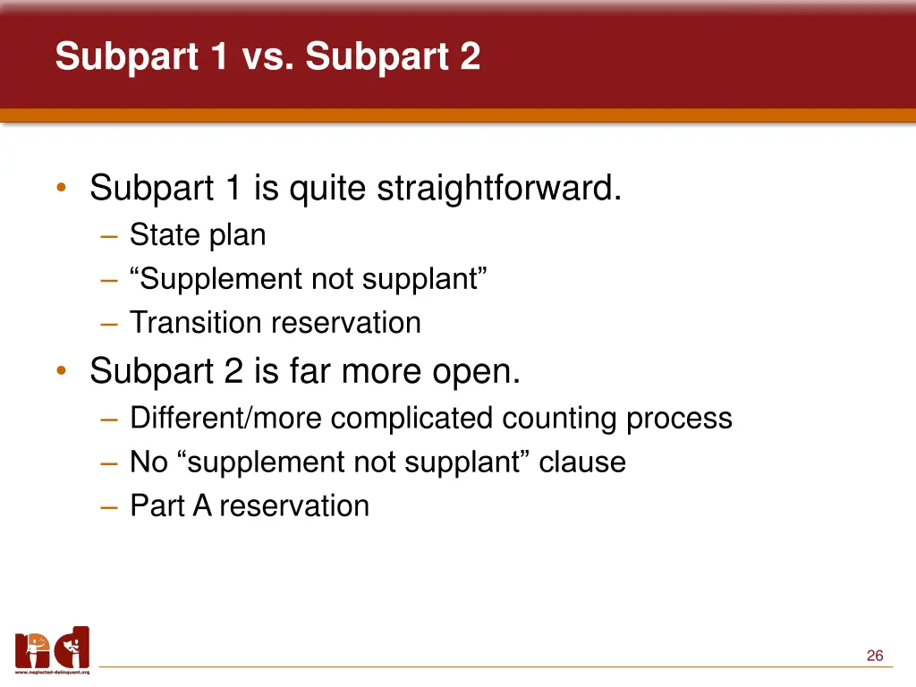 subpart 1 vs subpart 2