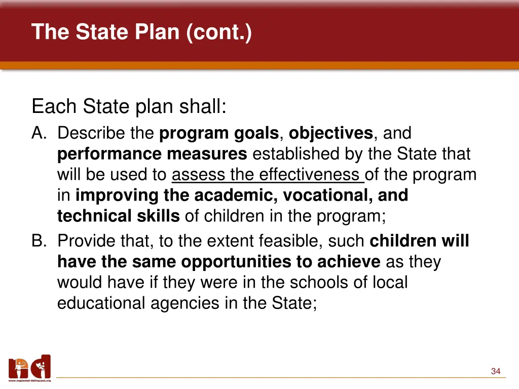 the state plan cont