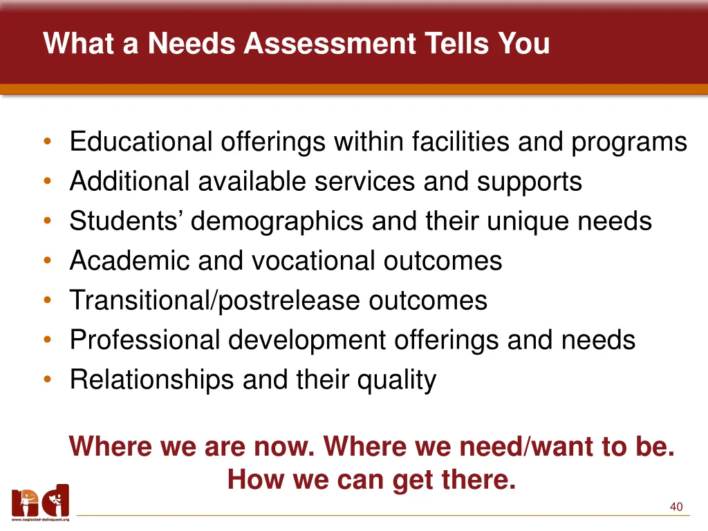 what a needs assessment tells you