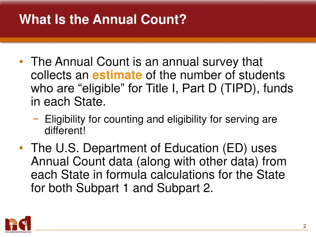 what is the annual count