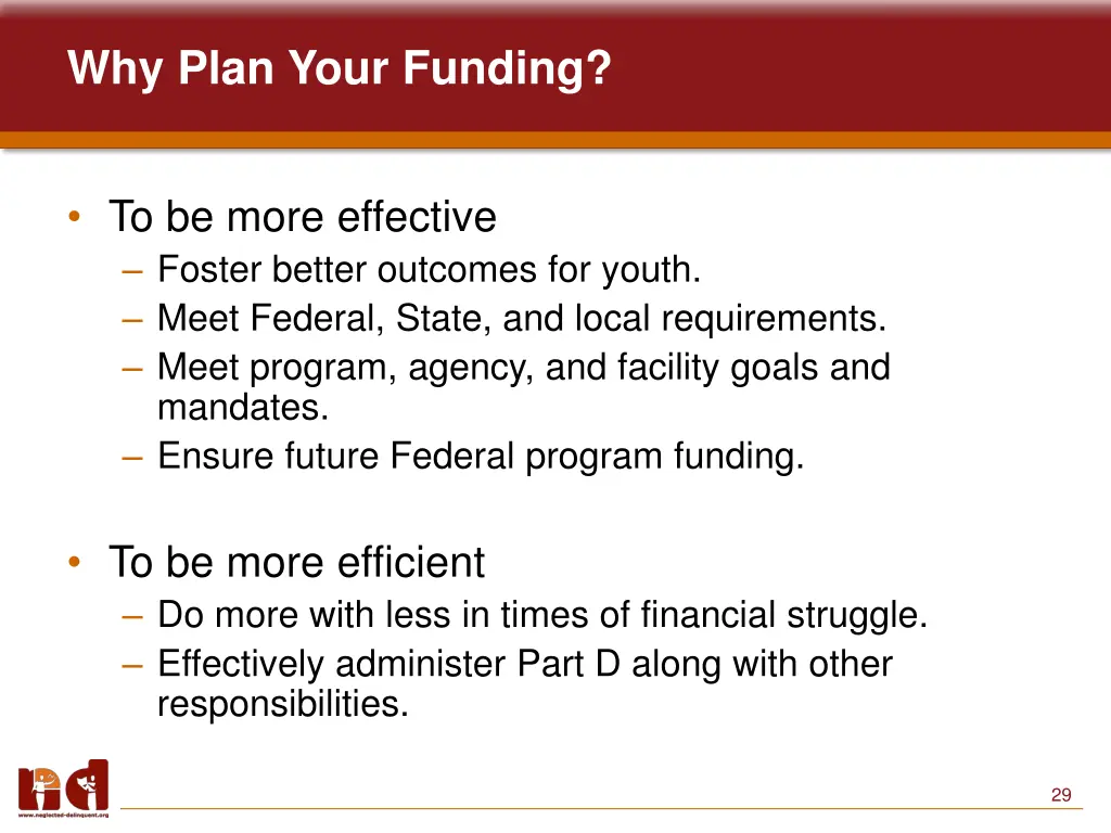 why plan your funding