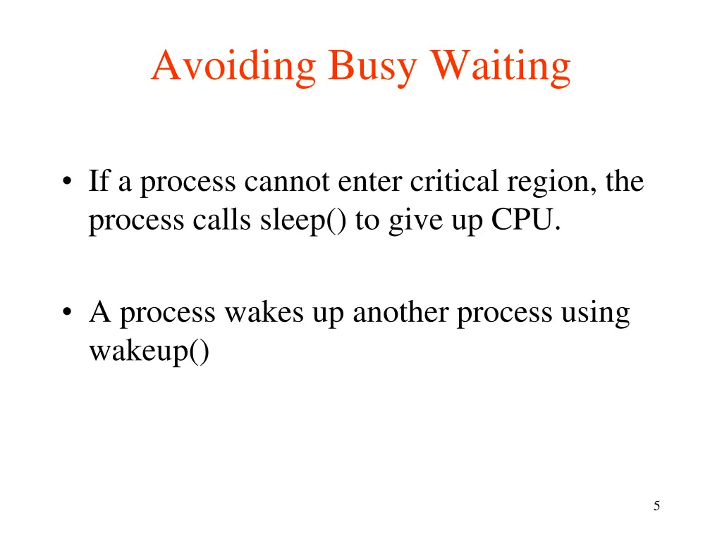 avoiding busy waiting