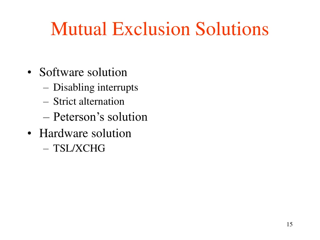 mutual exclusion solutions