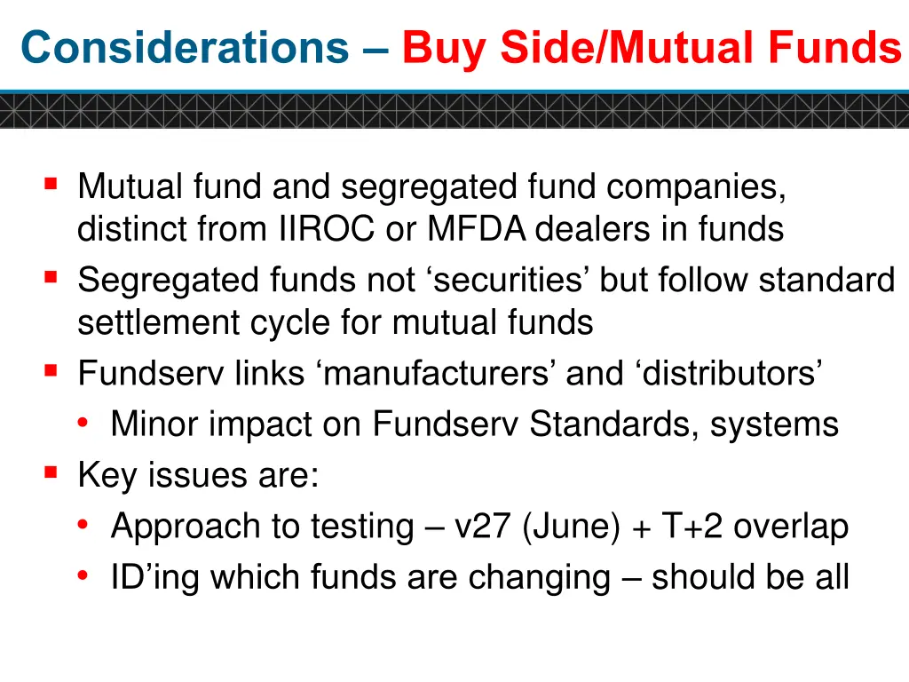 considerations buy side mutual funds