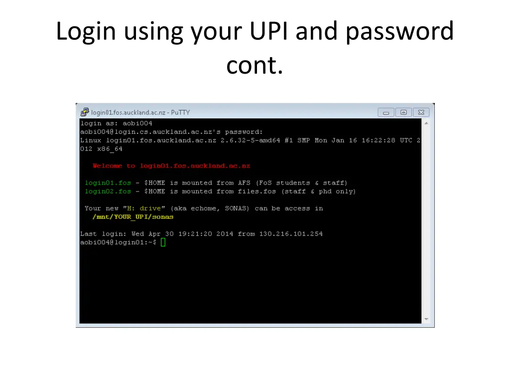 login using your upi and password cont