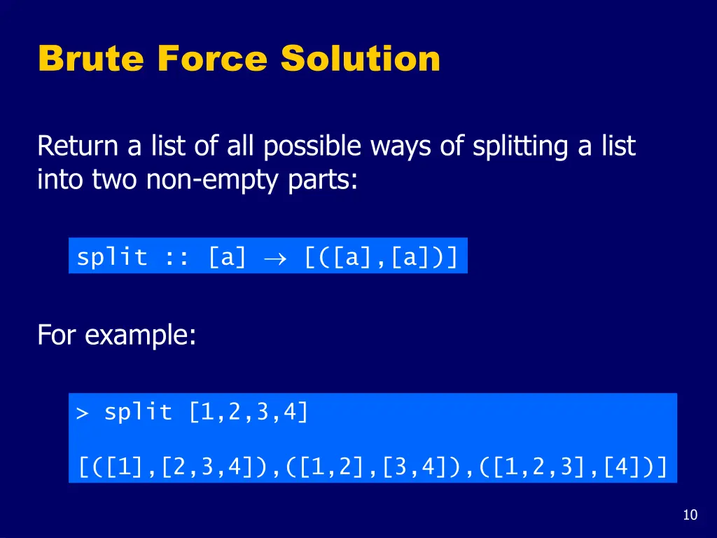 brute force solution