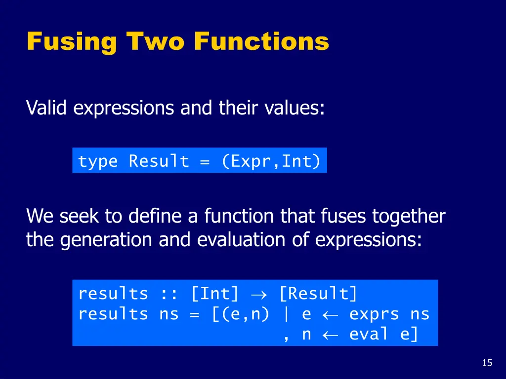 fusing two functions