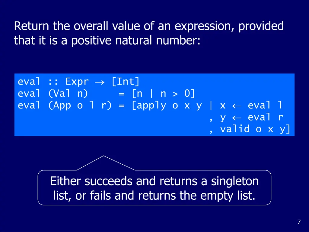 return the overall value of an expression