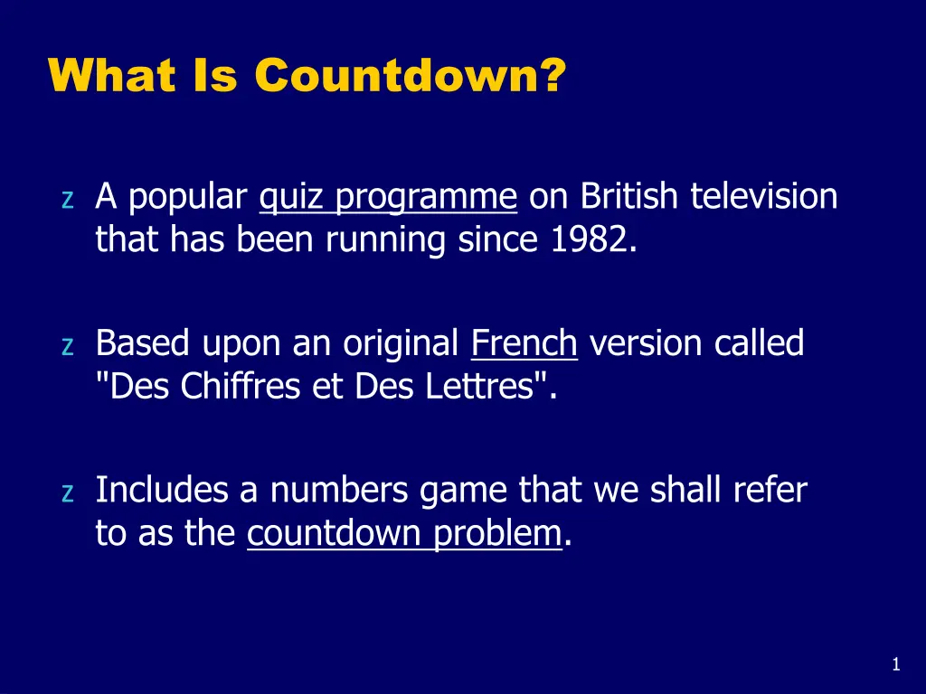 what is countdown