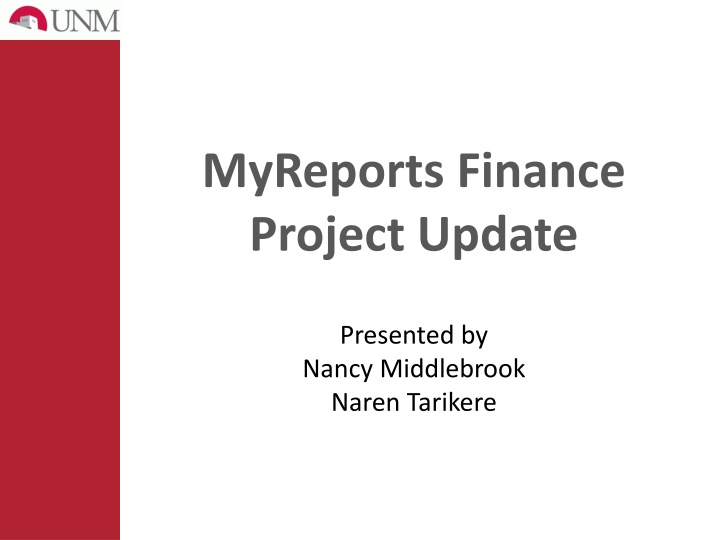 myreports finance project update