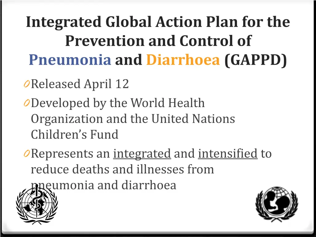 integrated global action plan for the prevention