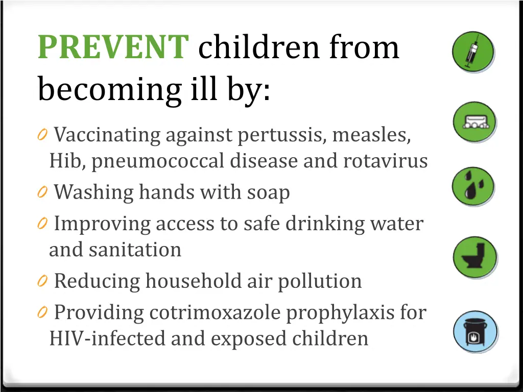 prevent children from becoming ill by