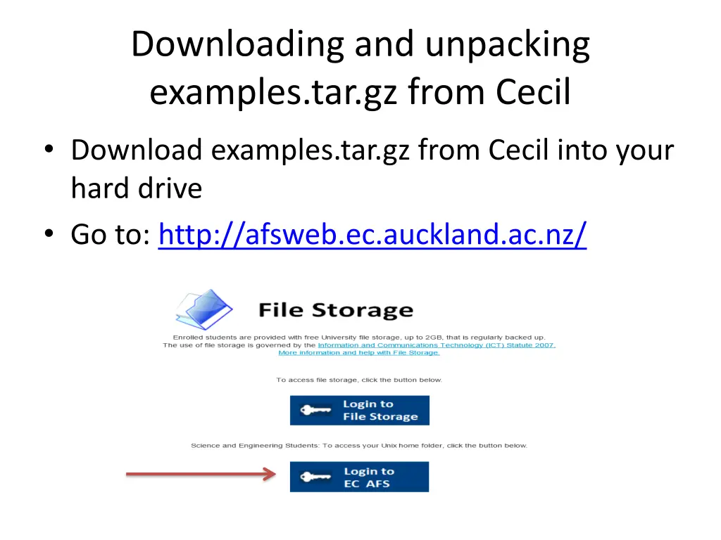 downloading and unpacking examples tar gz from