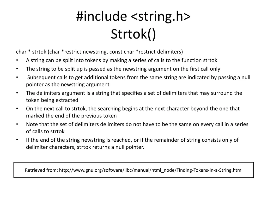 include string h strtok