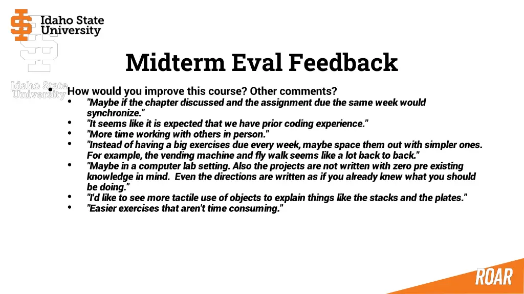 midterm eval feedback 1