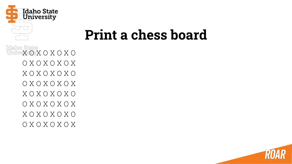 print a chess board