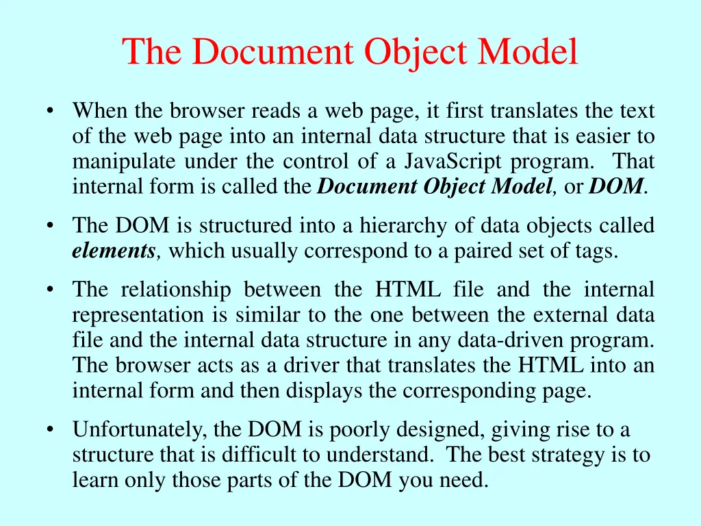 the document object model