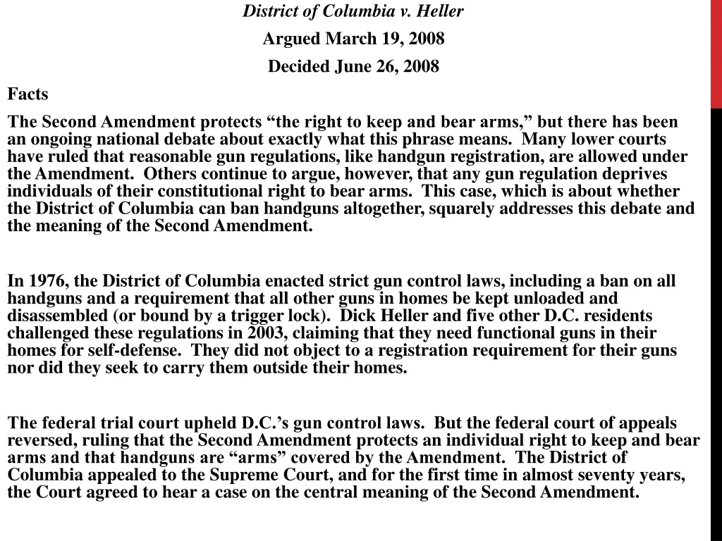 district of columbia v heller argued march