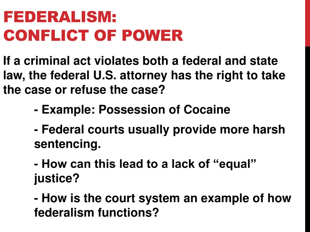 federalism conflict of power