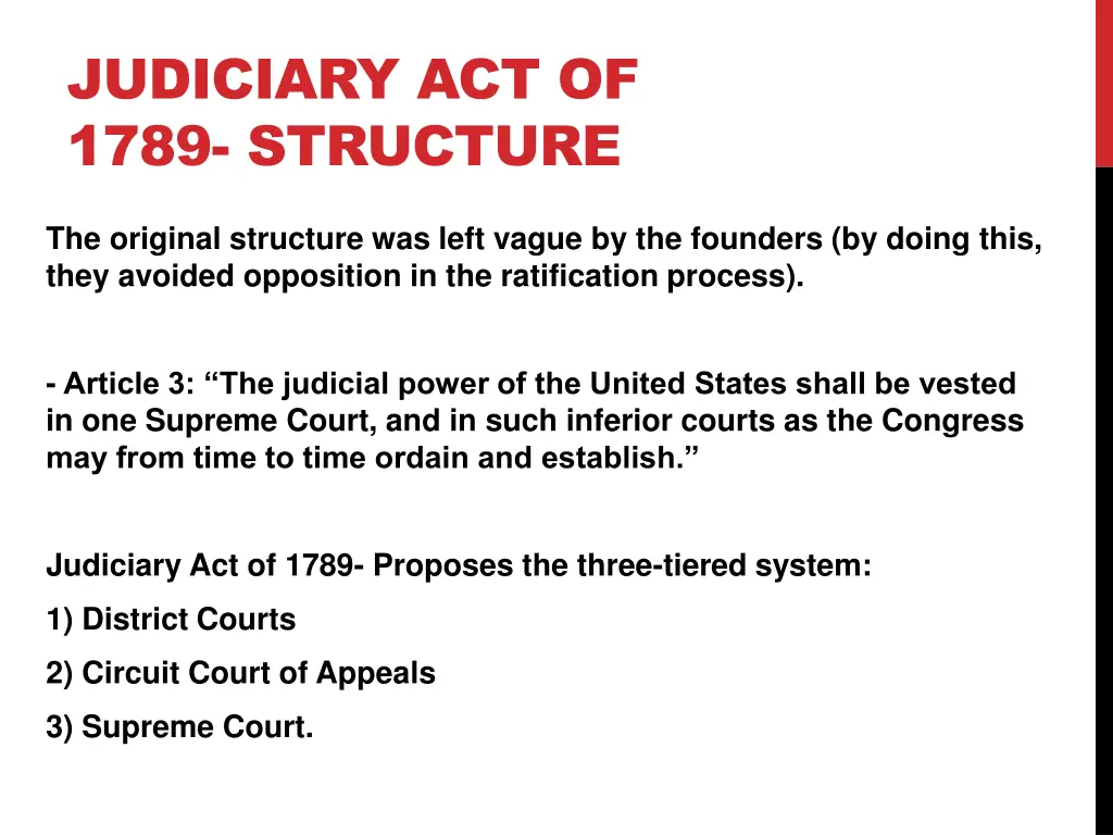 judiciary act of 1789 structure