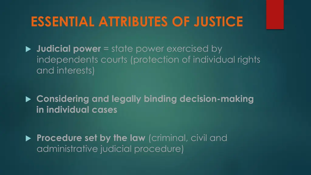 essential attributes of justice