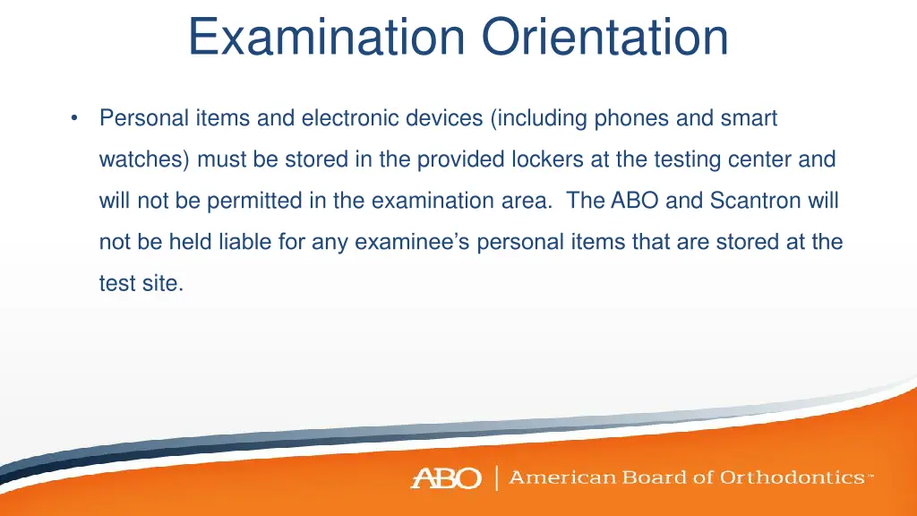 examination orientation 3