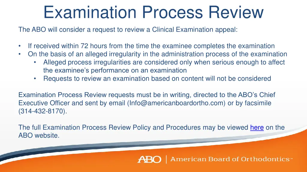 examination process review