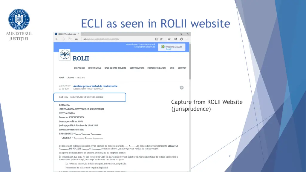 ecli as seen in rolii website