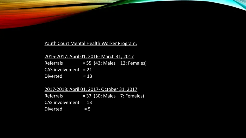 youth court mental health worker program