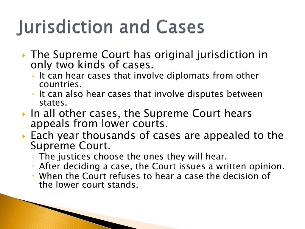 the supreme court has original jurisdiction