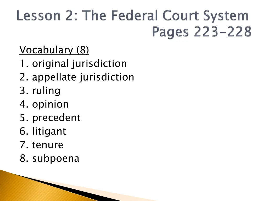 vocabulary 8 1 original jurisdiction 2 appellate