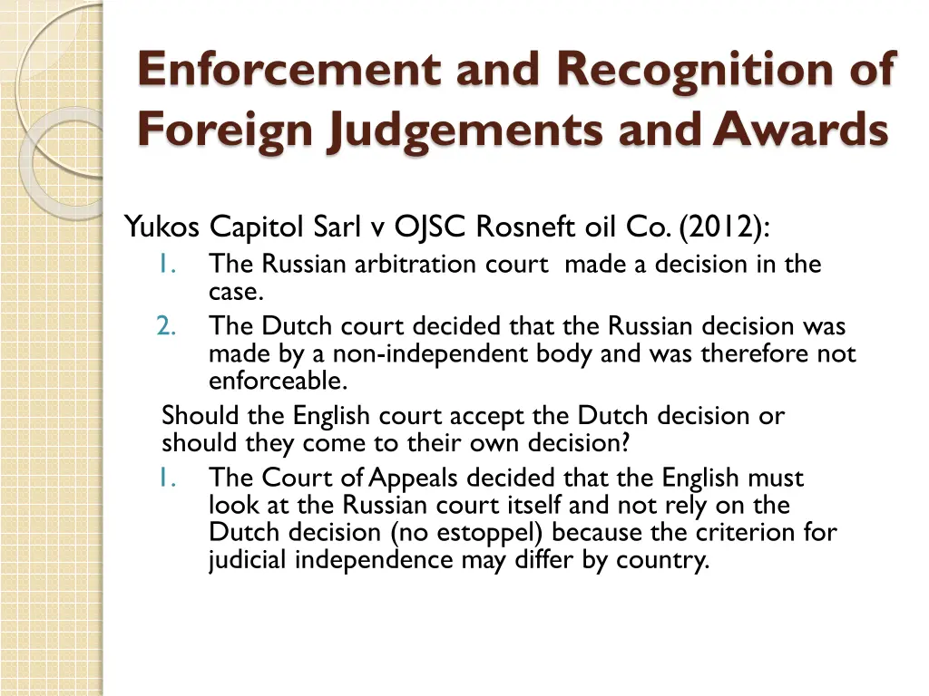 enforcement and recognition of foreign judgements 2