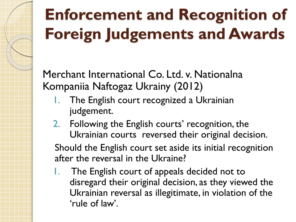 enforcement and recognition of foreign judgements 3