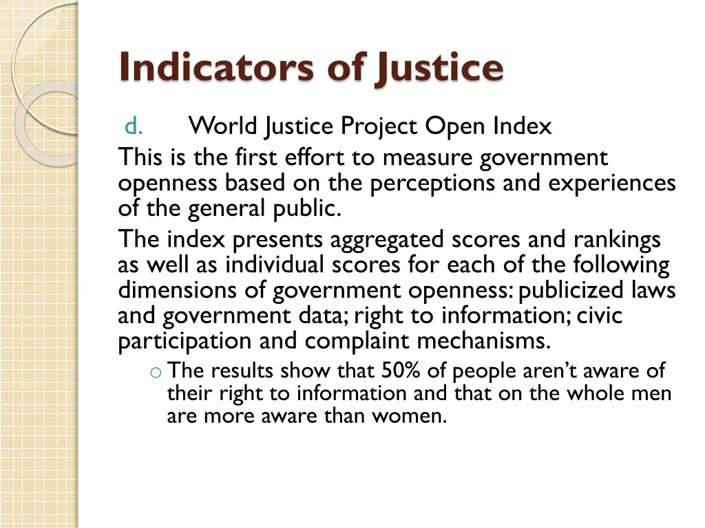 indicators of justice 2