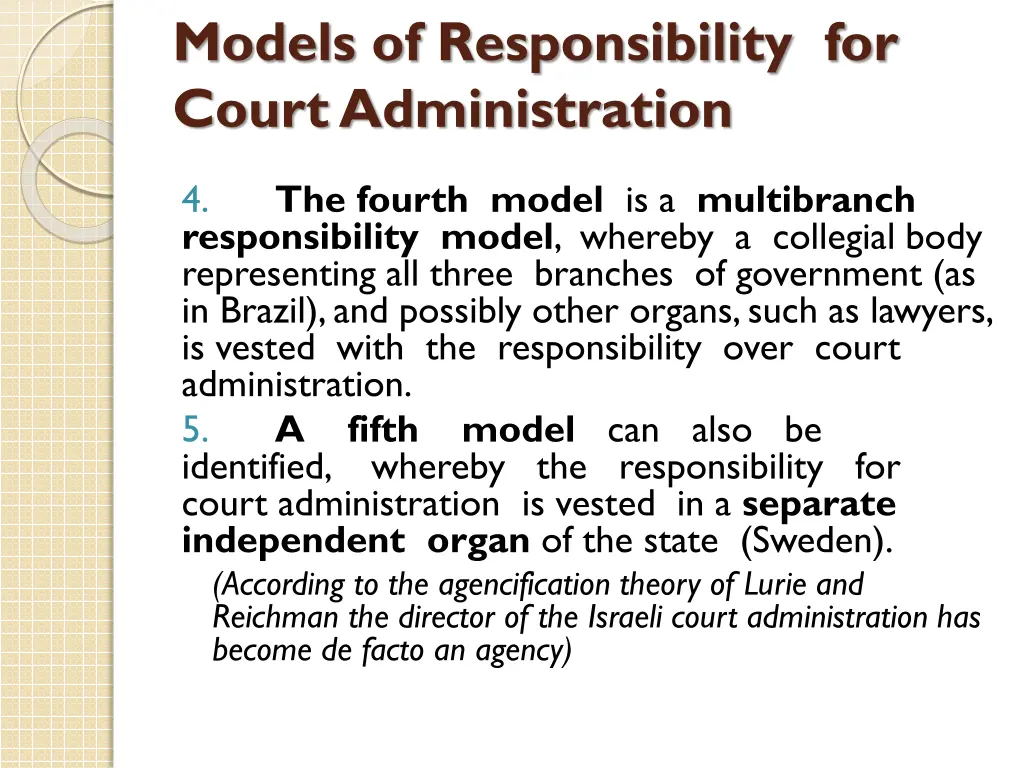 models of responsibility for court administration 2