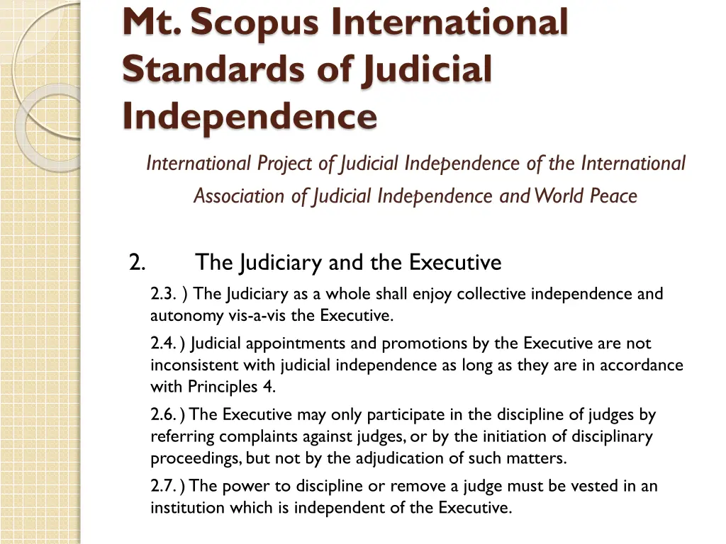 mt scopus international standards of judicial