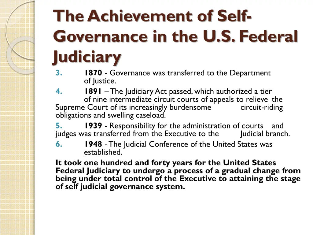 the achievement of self governance 1