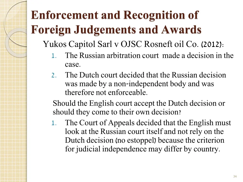 enforcement and recognition of foreign judgements 1