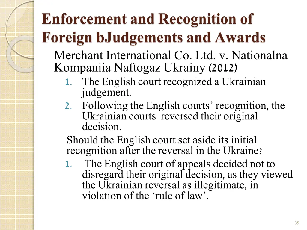 enforcement and recognition of foreign