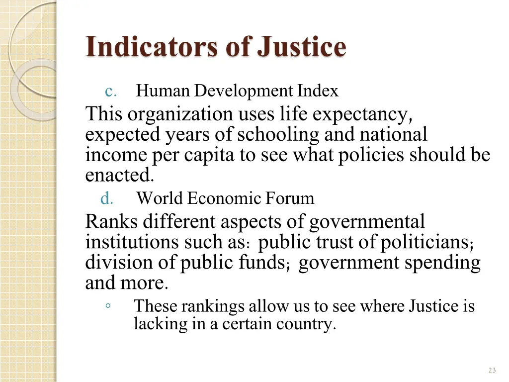 indicators of justice 1