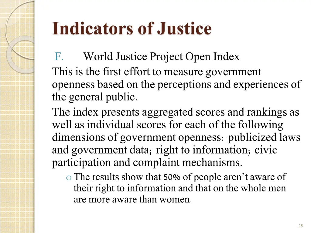 indicators of justice 3