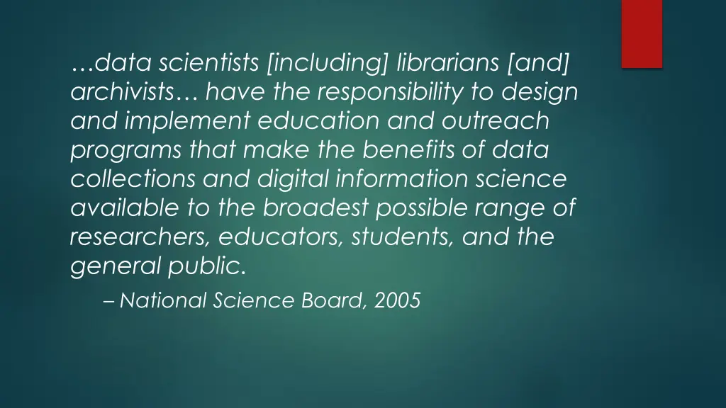 data scientists including librarians