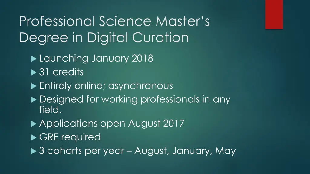 professional science master s degree in digital