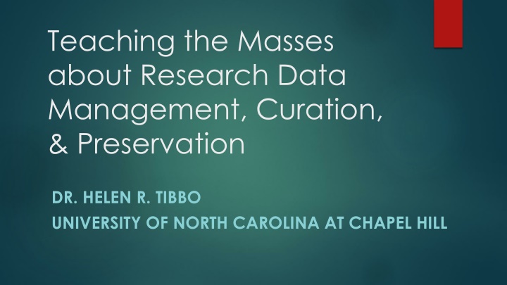 teaching the masses about research data