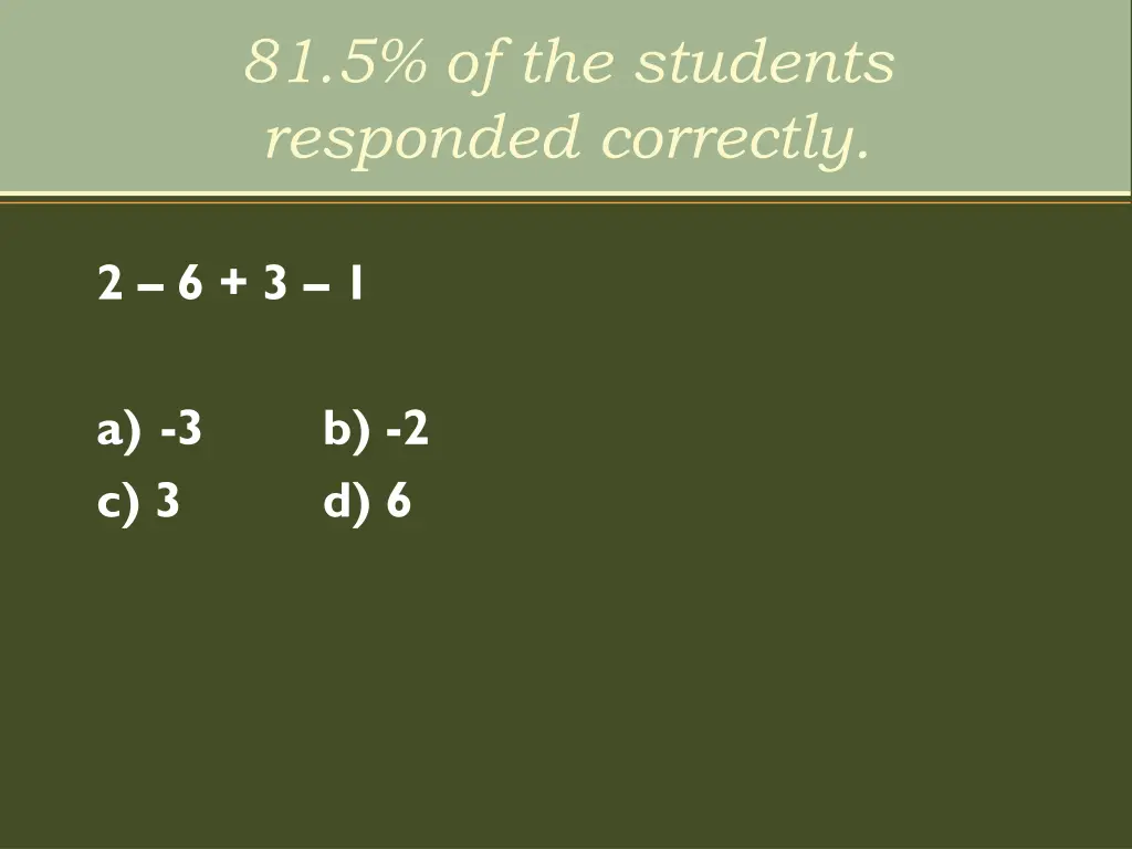 81 5 of the students responded correctly