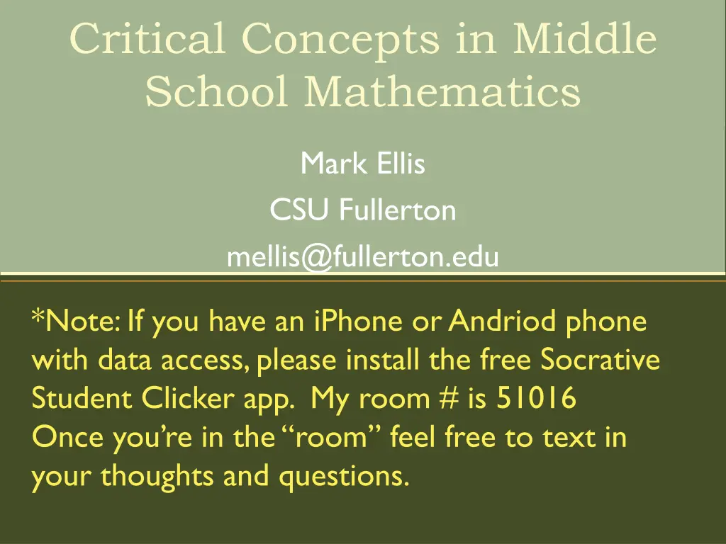 critical concepts in middle school mathematics